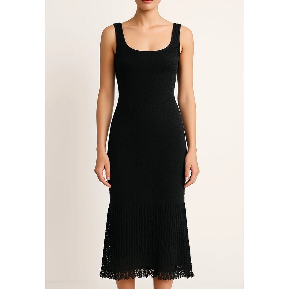 Revolve House of Harlow 1960 Black Woven Maxi Dress Summer Beachy Coastal XS
